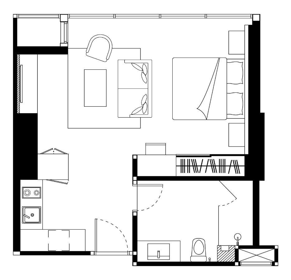 Somerset Rama 9 Banguecoque Exterior foto A floorplan of a typical studio apartment